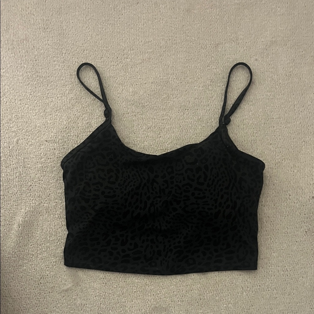 Black Leopard Print Women's Top